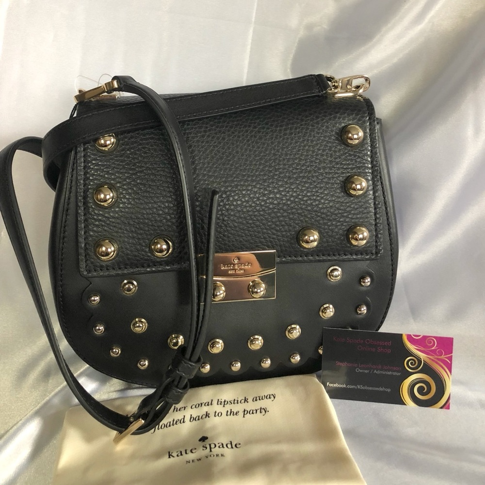 NWT Kate Spade Madison Stewart Street Studded Byrdie Black PXRU8195